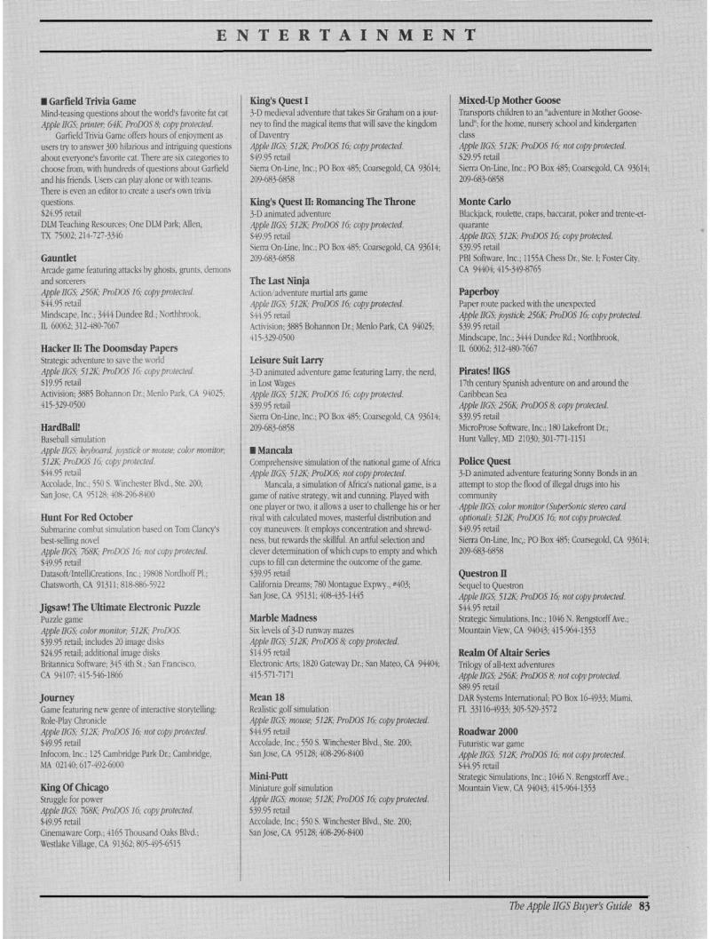 IIgs Buyers Guide 1989 Spring — page 87