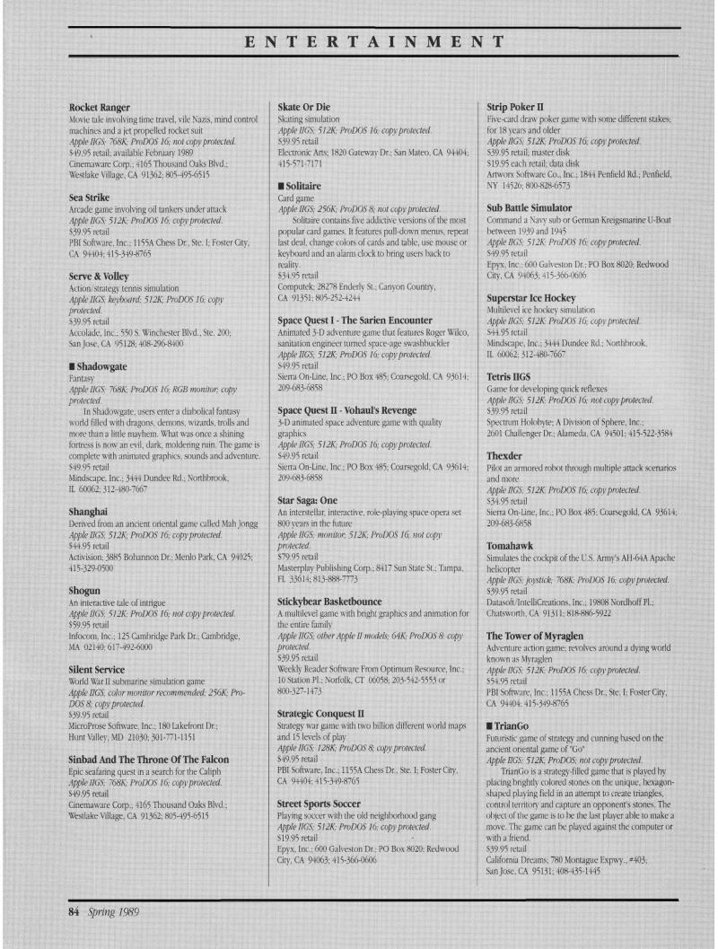 IIgs Buyers Guide 1989 Spring — page 88
