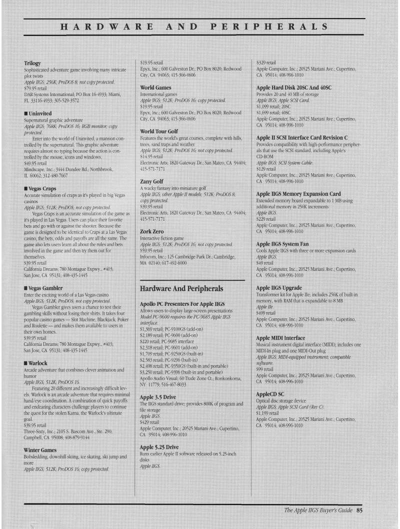 IIgs Buyers Guide 1989 Spring — page 89