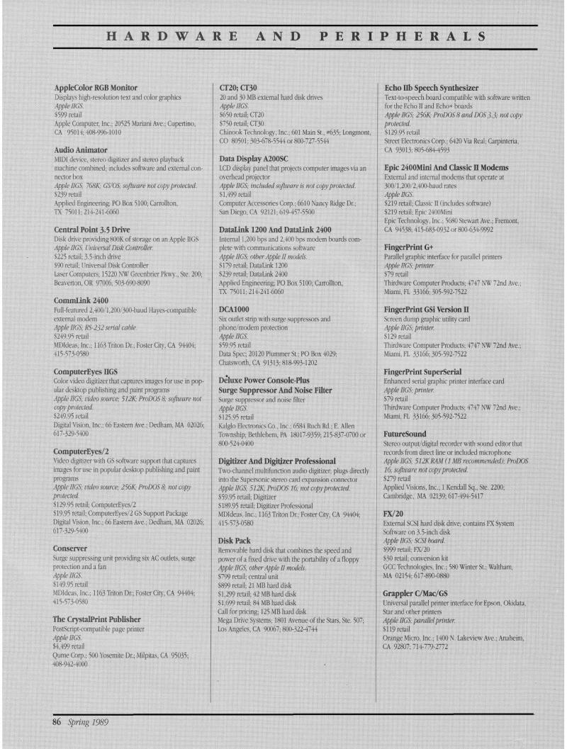 IIgs Buyers Guide 1989 Spring — page 90