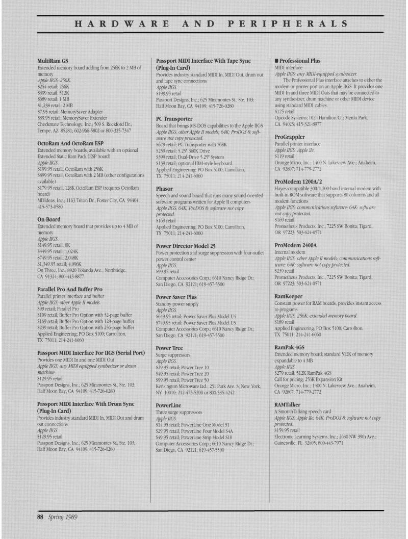 IIgs Buyers Guide 1989 Spring — page 92