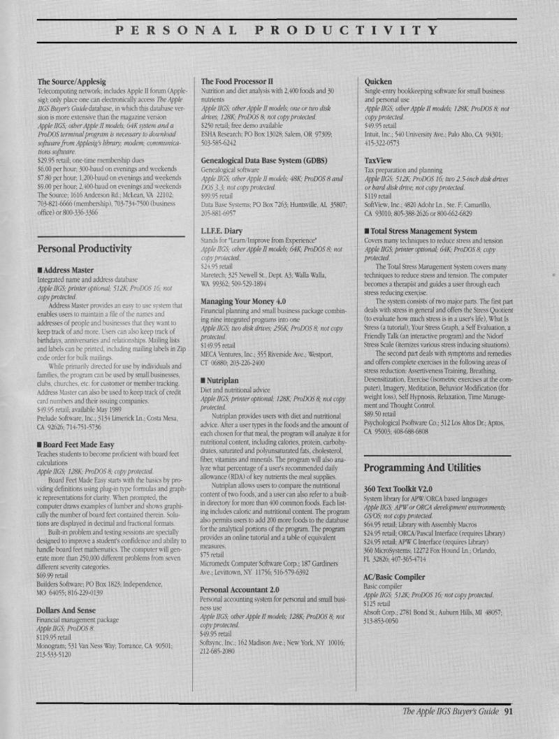 IIgs Buyers Guide 1989 Spring — page 95