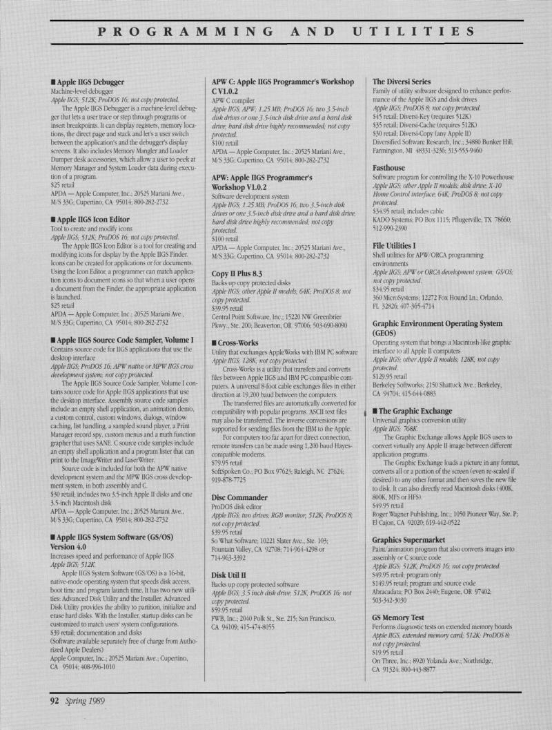 IIgs Buyers Guide 1989 Spring — page 96