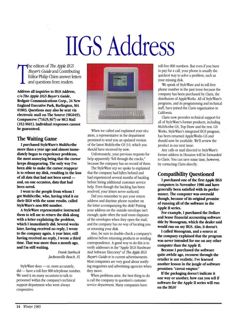IIgs Buyers Guide 1989 Winter — page 16
