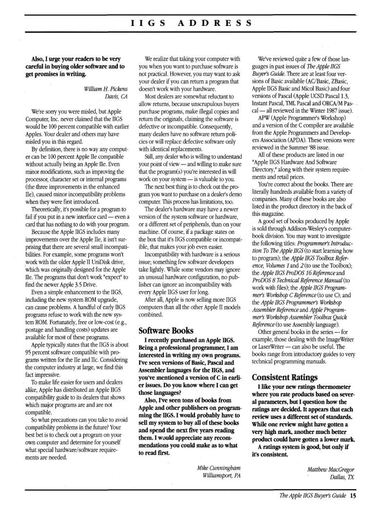 IIgs Buyers Guide 1989 Winter — page 17
