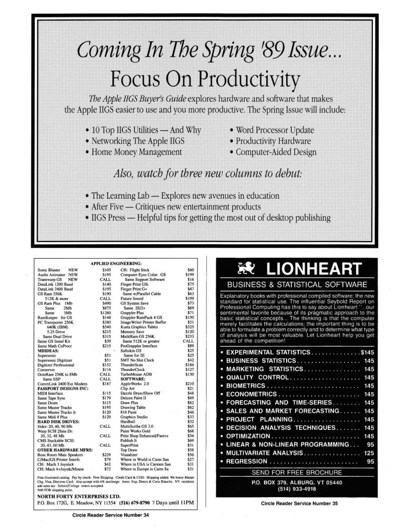 IIgs Buyers Guide 1989 Winter — page 49
