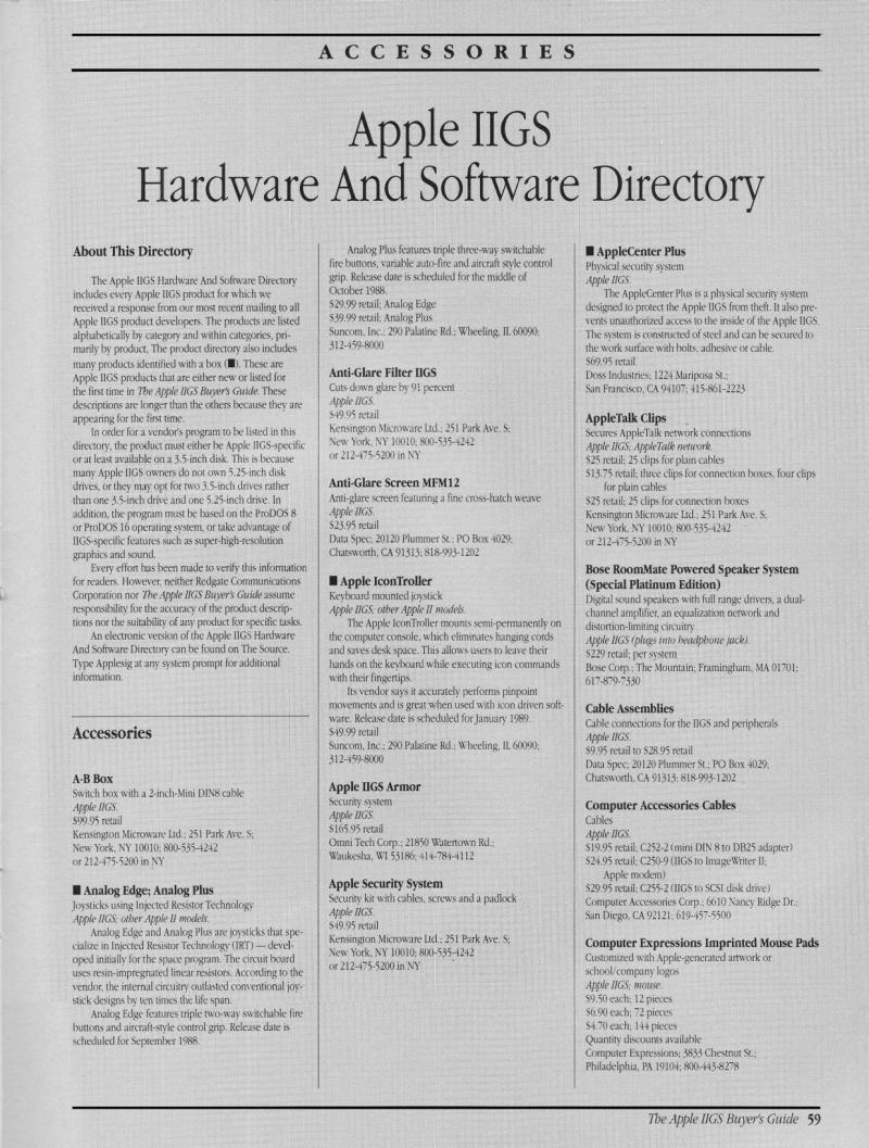 IIgs Buyers Guide 1989 Winter — page 61