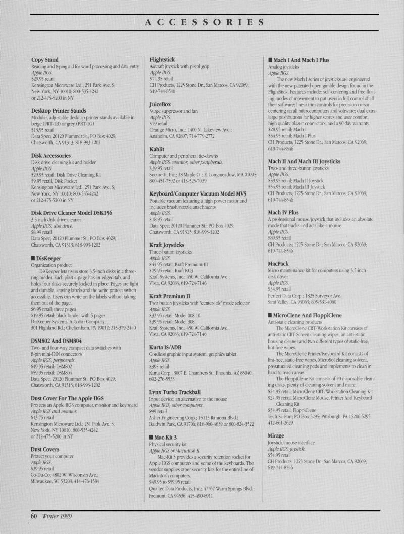 IIgs Buyers Guide 1989 Winter — page 62