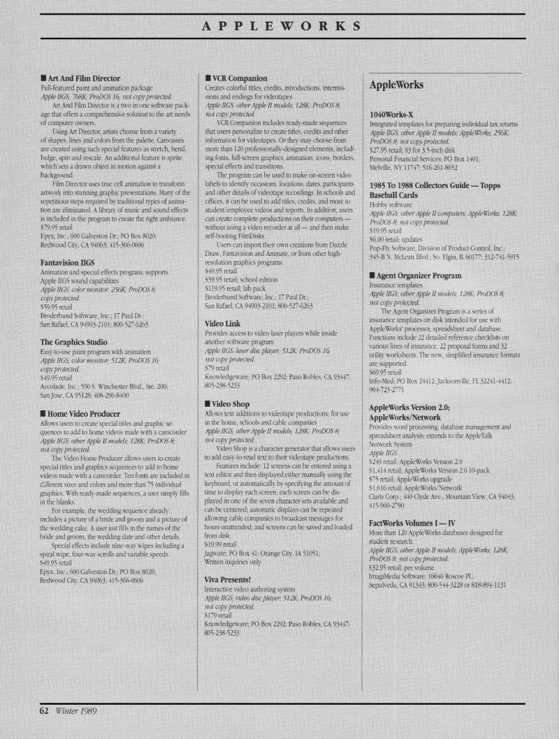 IIgs Buyers Guide 1989 Winter — page 64