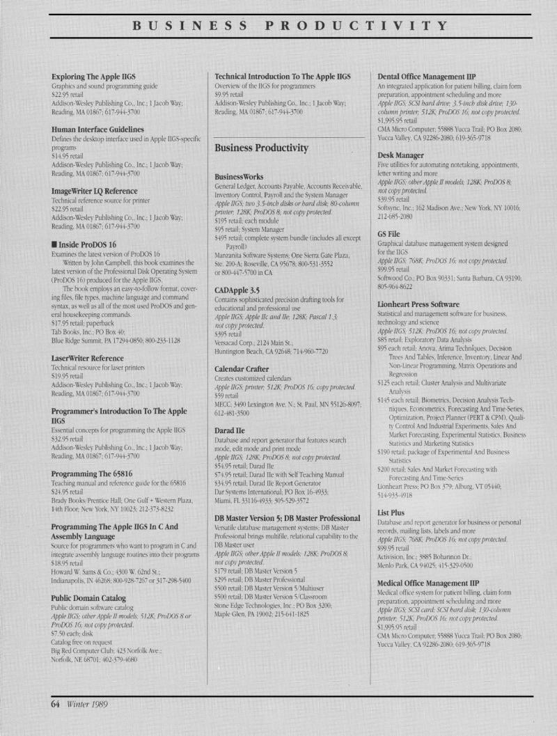 IIgs Buyers Guide 1989 Winter — page 66