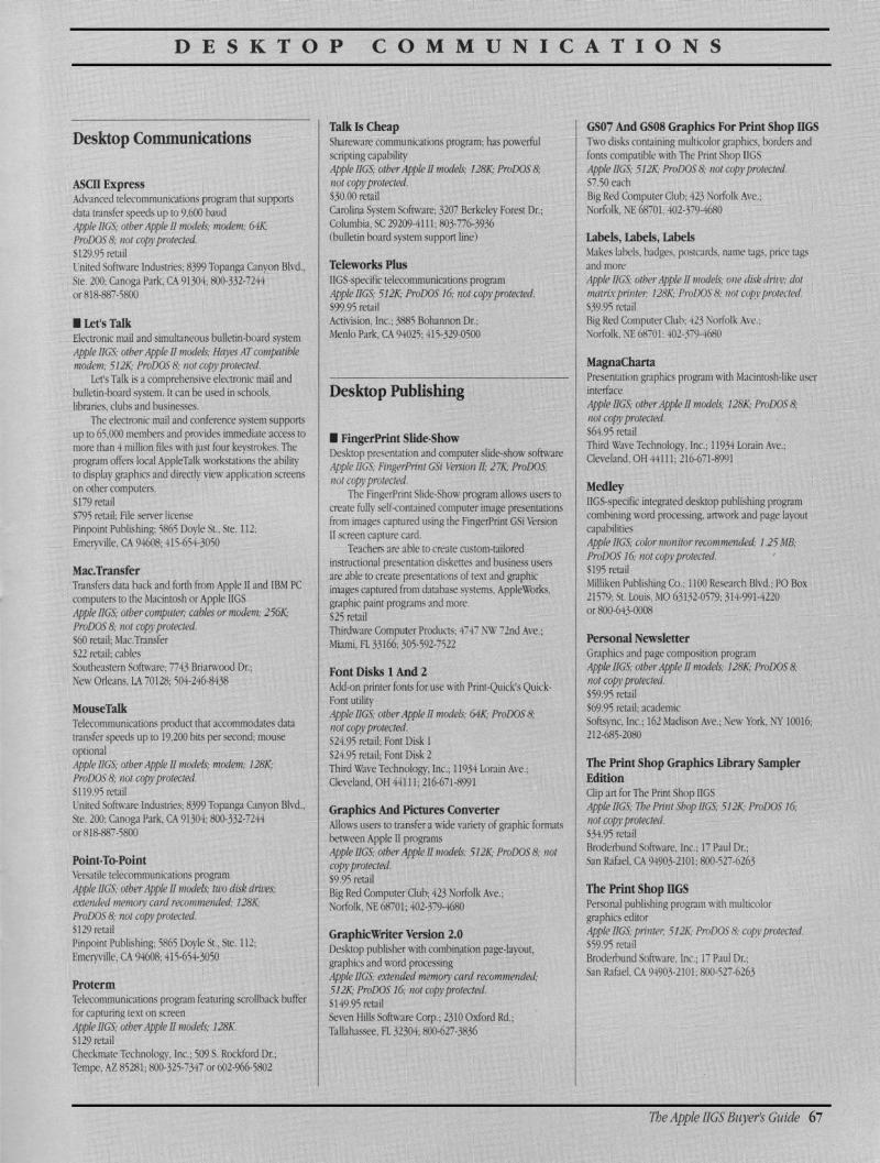 IIgs Buyers Guide 1989 Winter — page 69