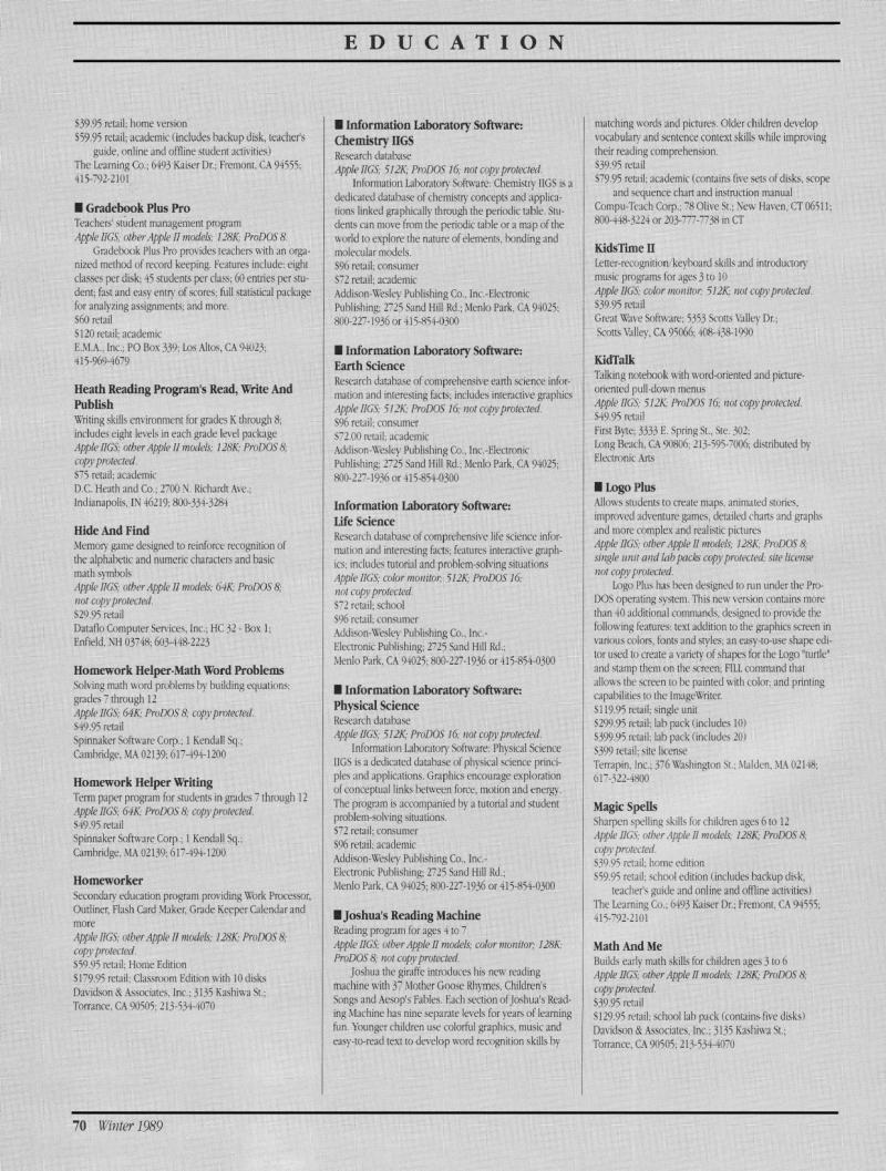 IIgs Buyers Guide 1989 Winter — page 72