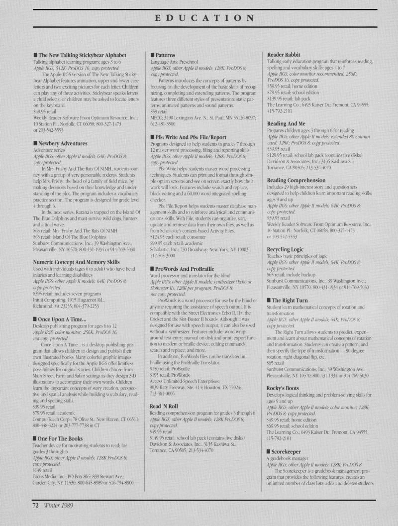IIgs Buyers Guide 1989 Winter — page 74