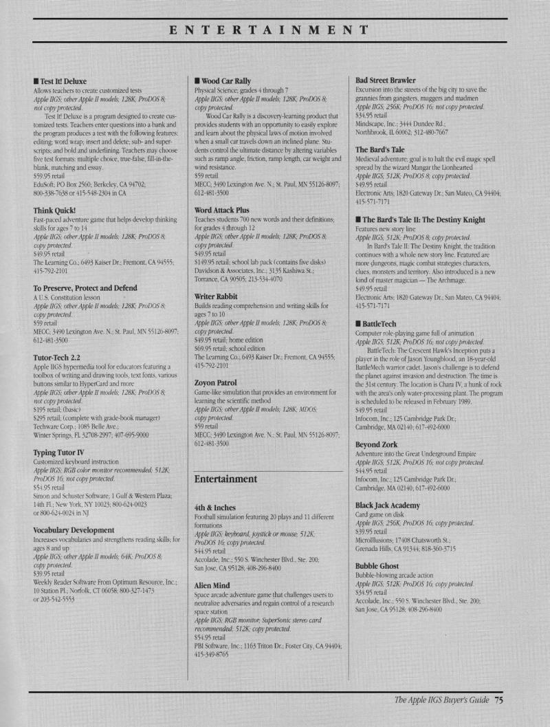 IIgs Buyers Guide 1989 Winter — page 79