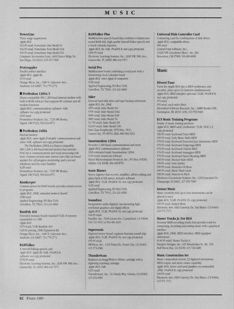 IIgs Buyers Guide 1989 Winter — page 86
