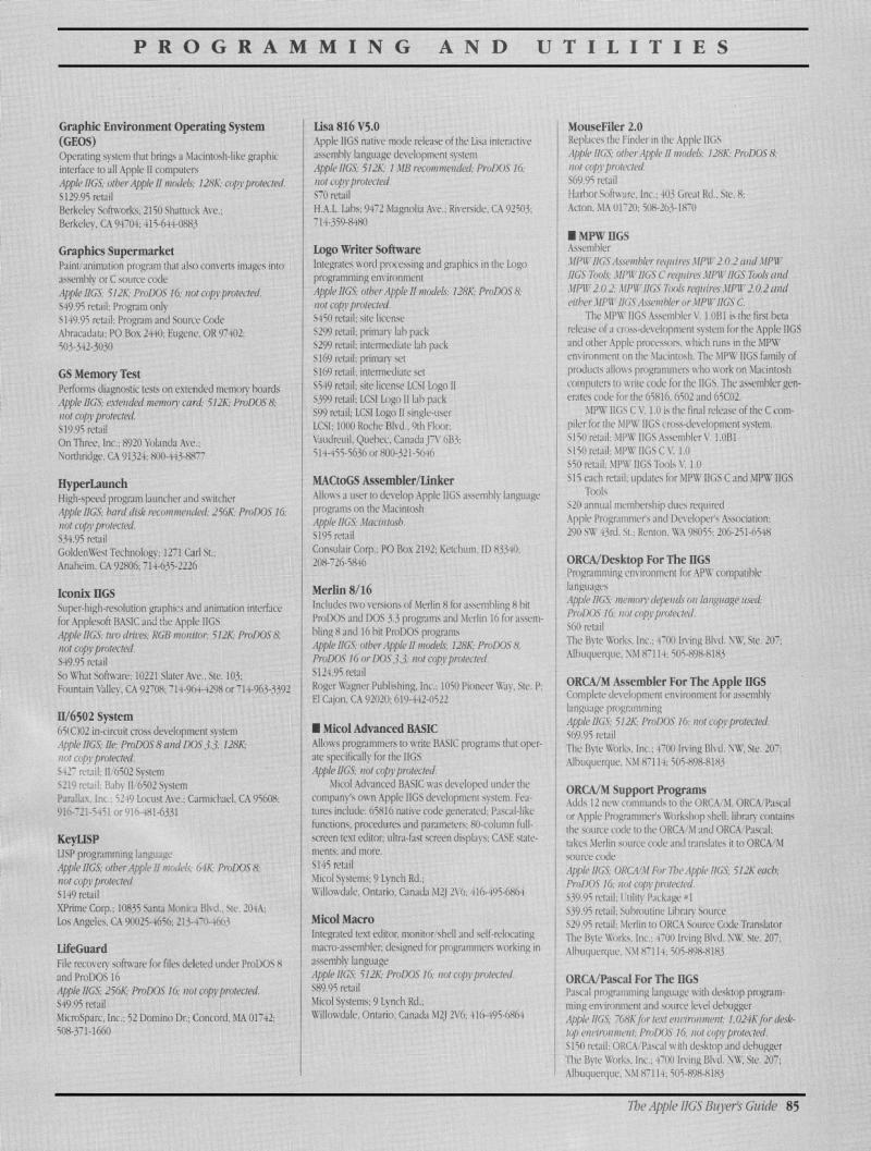 IIgs Buyers Guide 1989 Winter — page 89