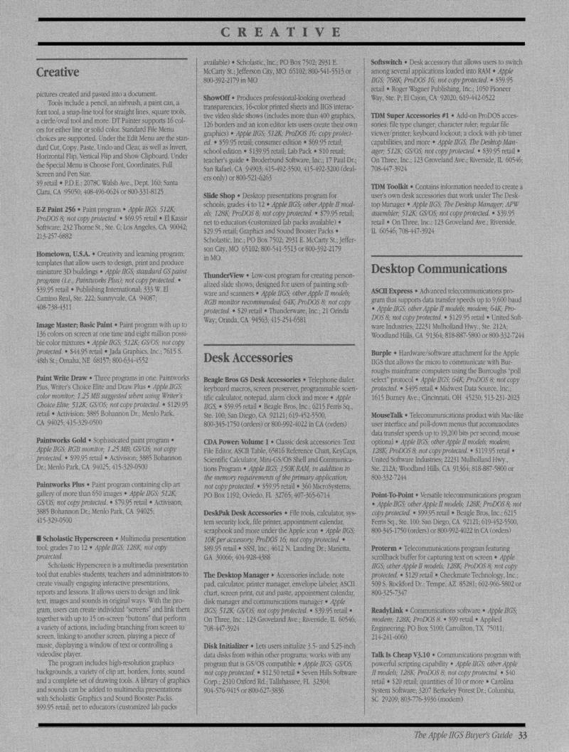 IIgs Buyers Guide 1990 Summer — page 35