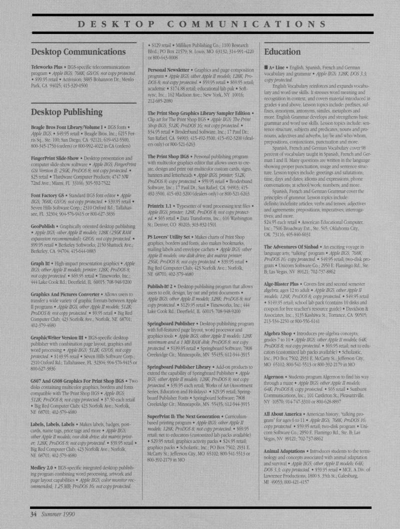 IIgs Buyers Guide 1990 Summer — page 36