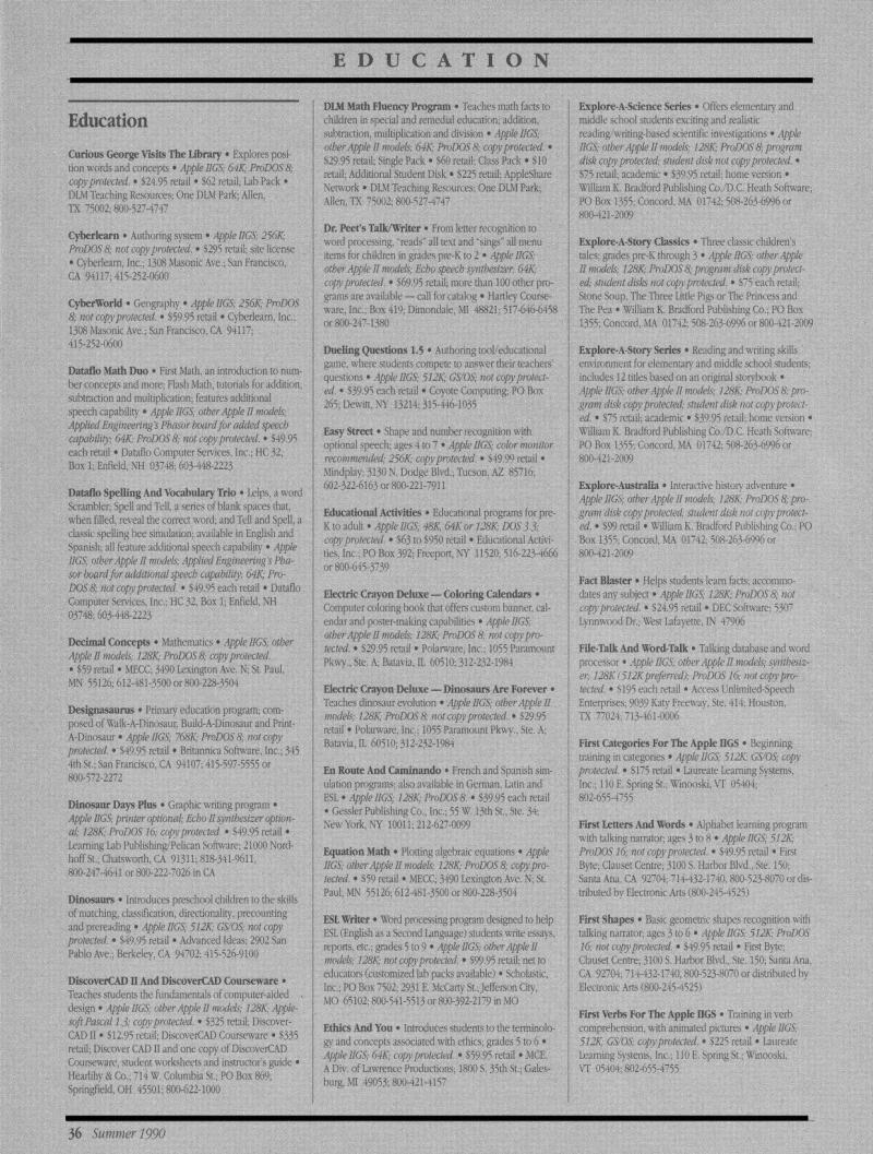 IIgs Buyers Guide 1990 Summer — page 38