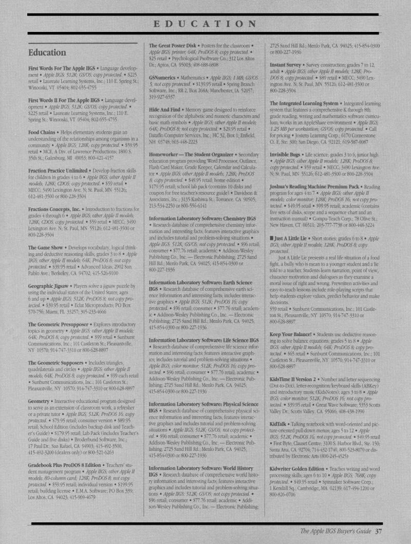 IIgs Buyers Guide 1990 Summer — page 39