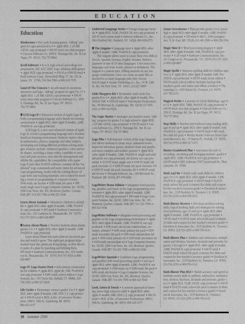 IIgs Buyers Guide 1990 Summer — page 40
