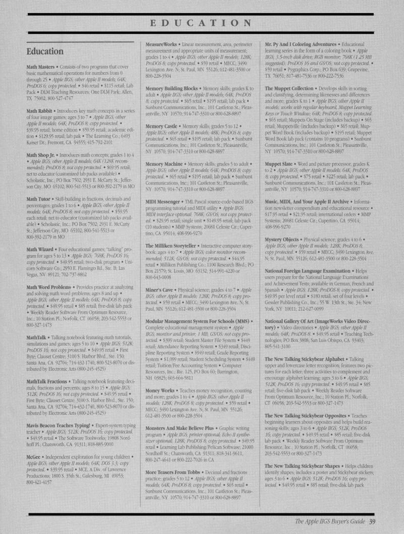 IIgs Buyers Guide 1990 Summer — page 41