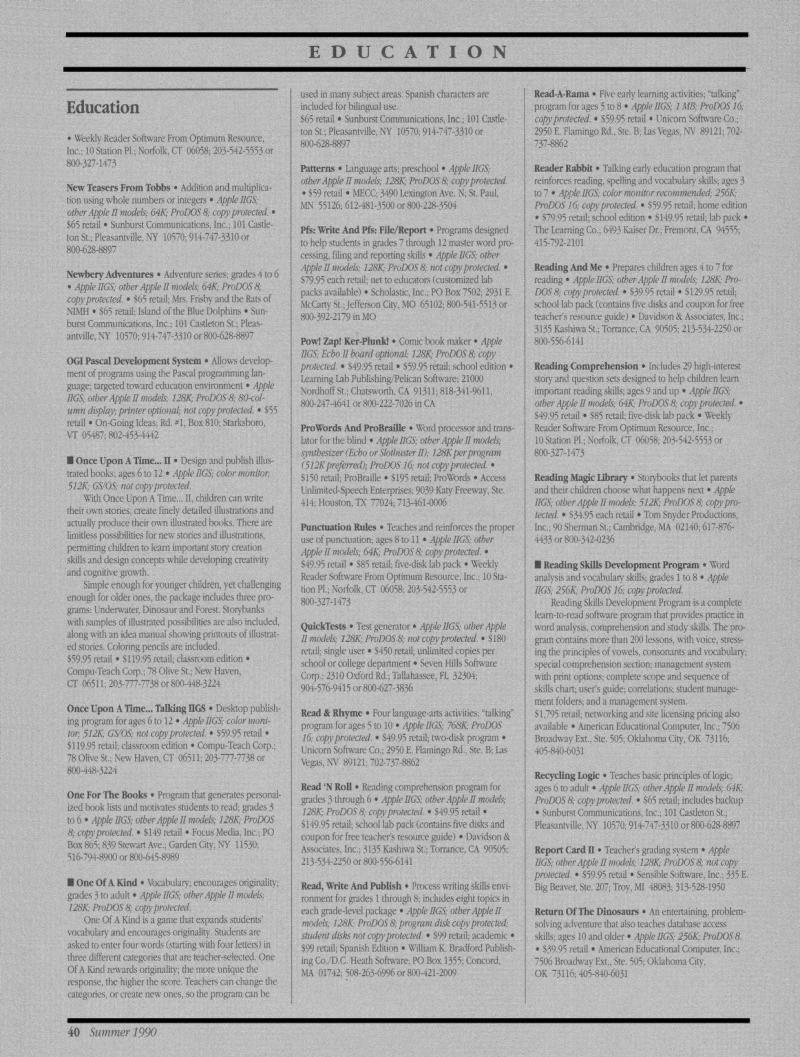 IIgs Buyers Guide 1990 Summer — page 42