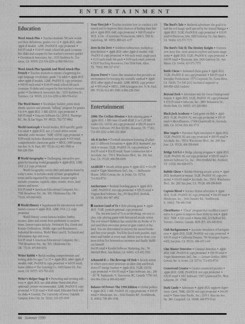 IIgs Buyers Guide 1990 Summer — page 46