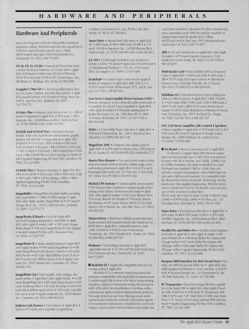 IIgs Buyers Guide 1990 Summer — page 53