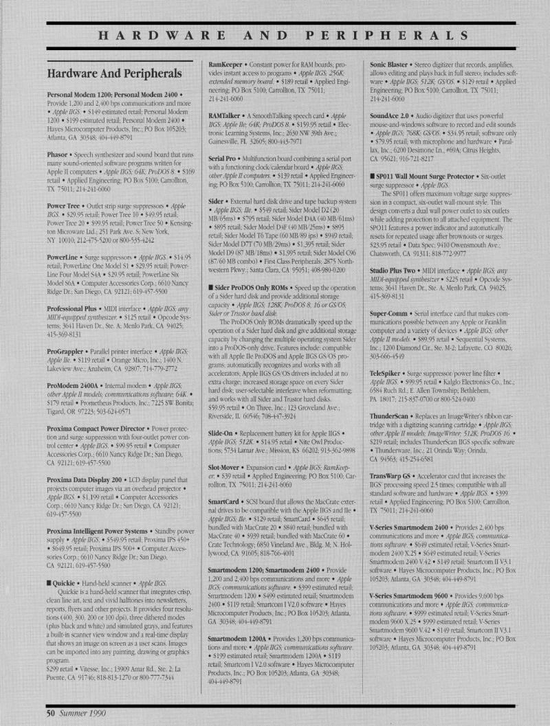 IIgs Buyers Guide 1990 Summer — page 54