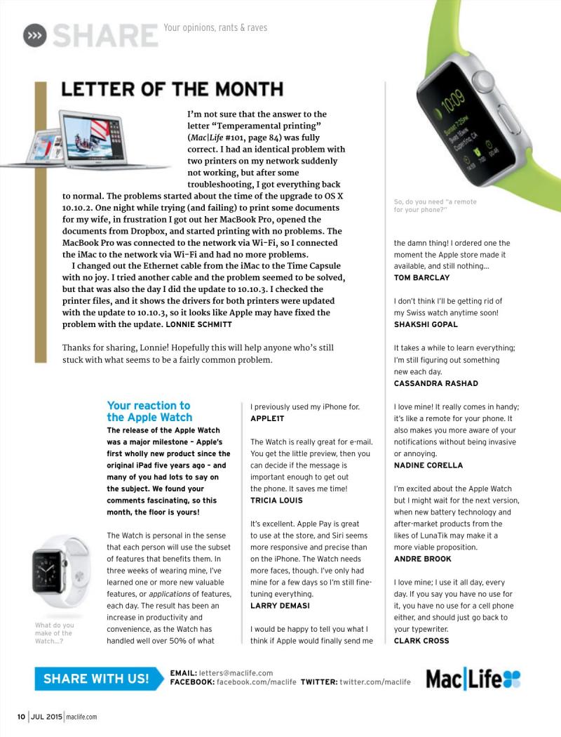 MacLife July 2015 USA — page 10