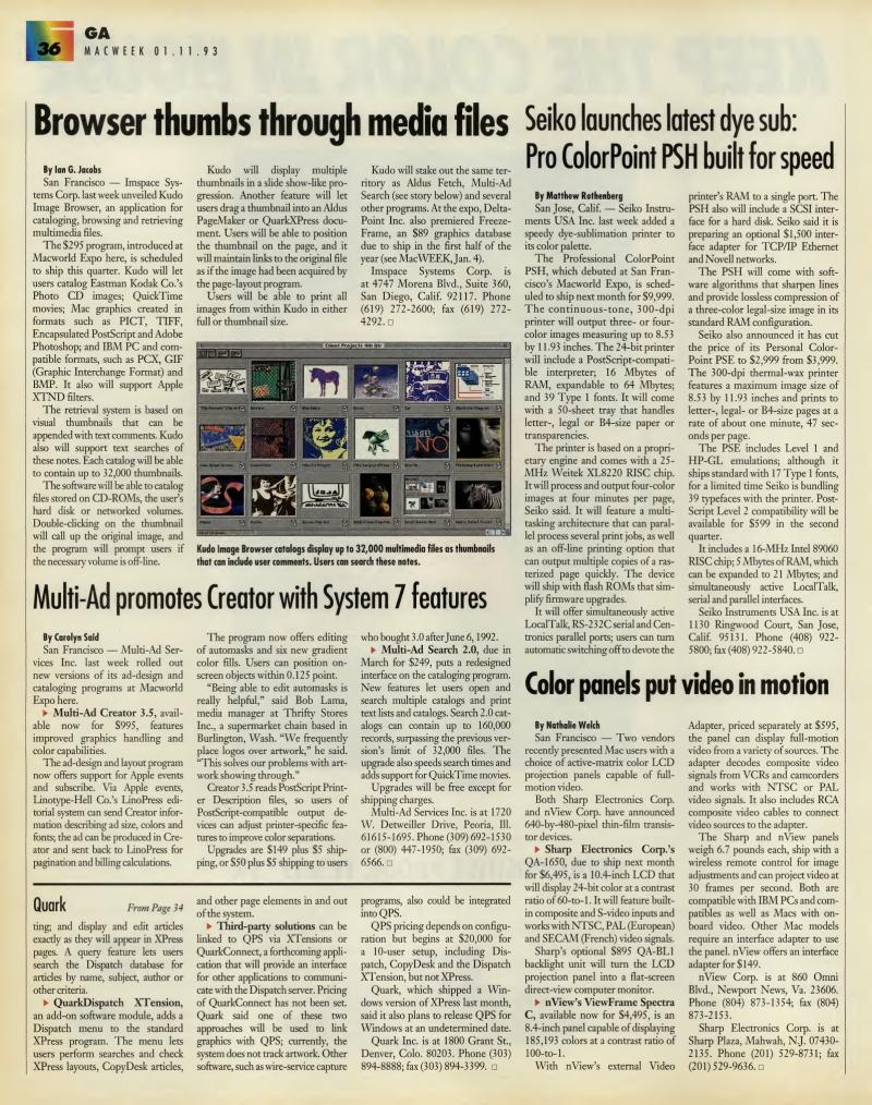 MacWEEKV07N02 — page 36