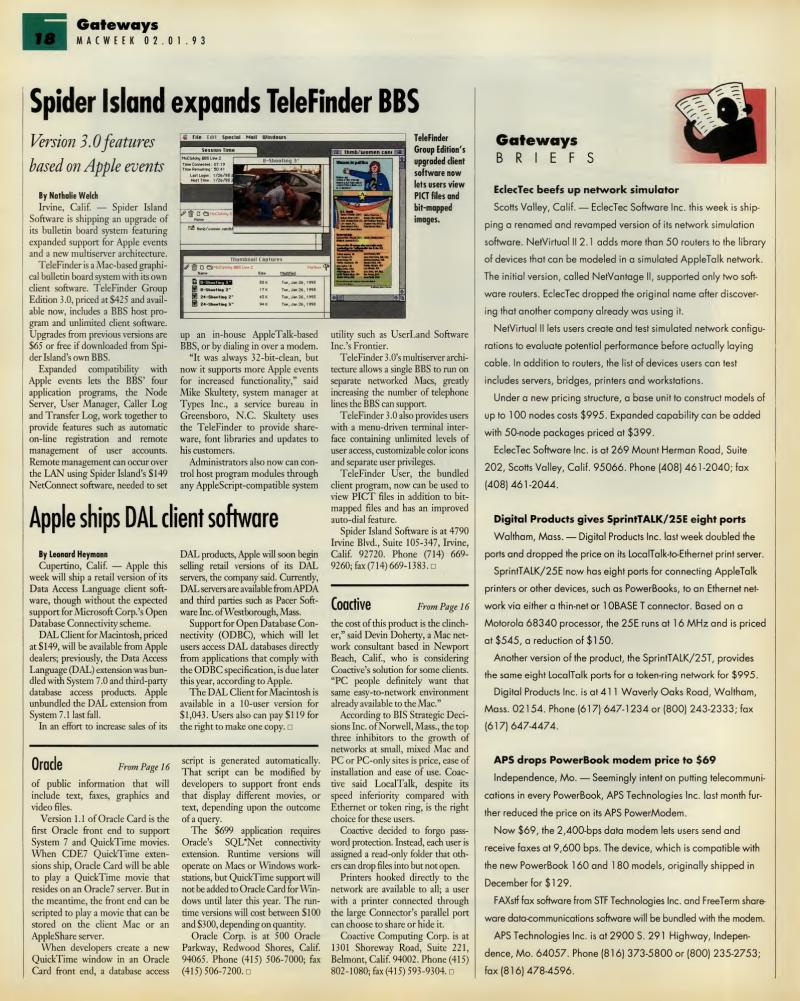 MacWEEKV07N05 — page 18
