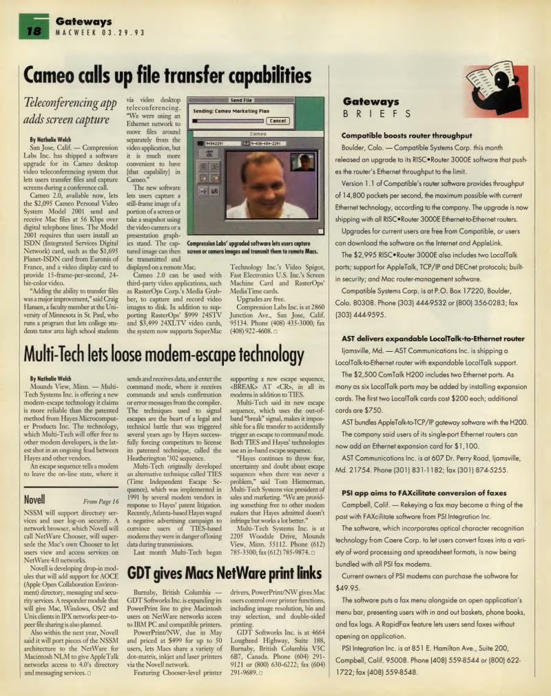 MacWEEKV07N13 — page 18