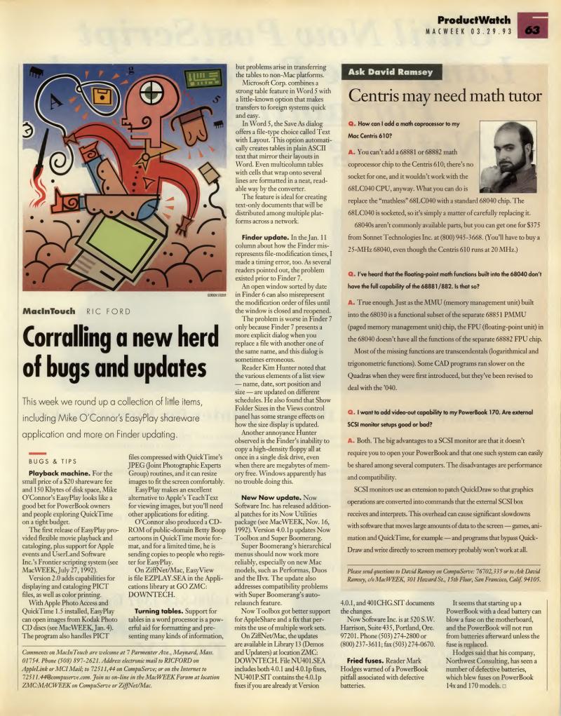 MacWEEKV07N13 — page 63