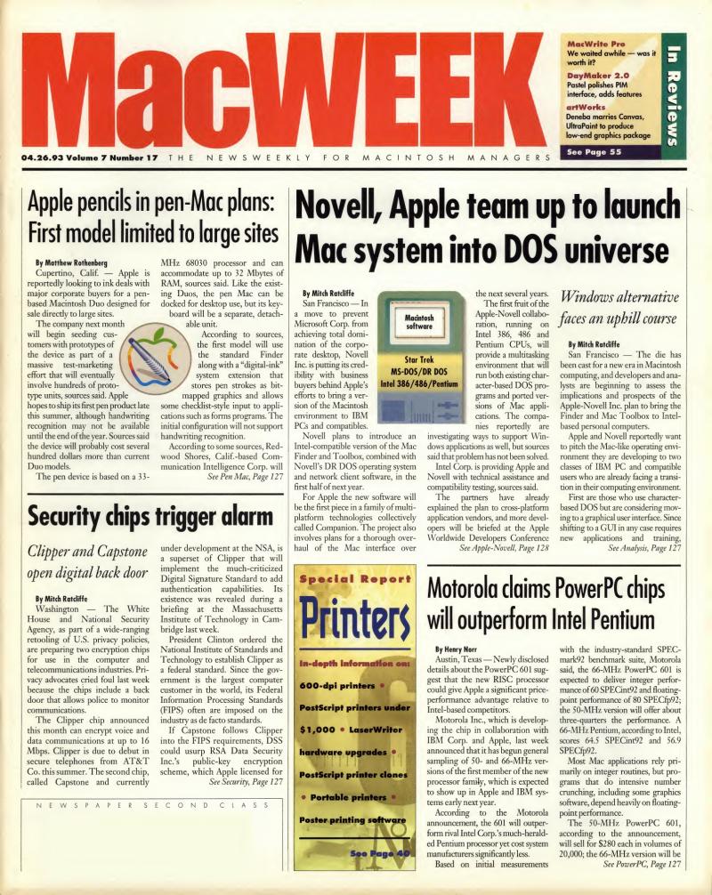 MacWEEKV07N17 — page 1