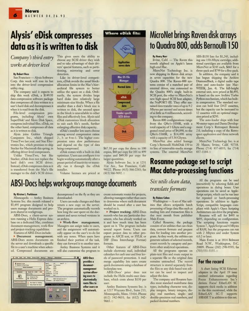 MacWEEKV07N17 — page 6