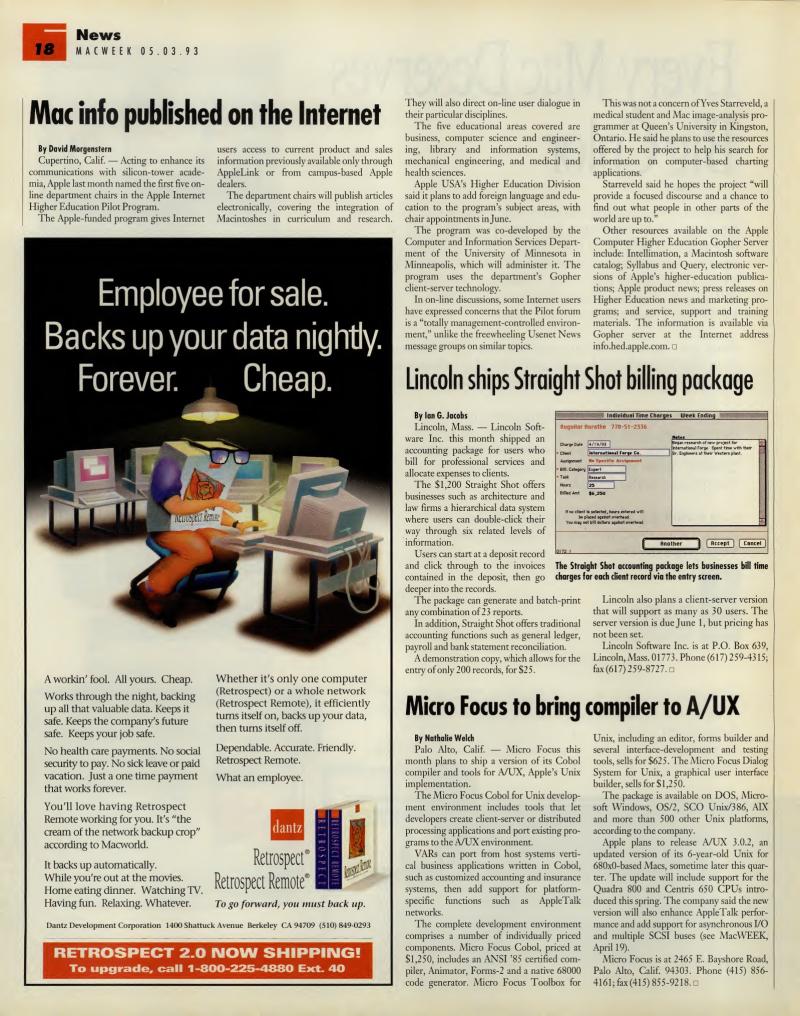 MacWEEKV07N18 — page 18
