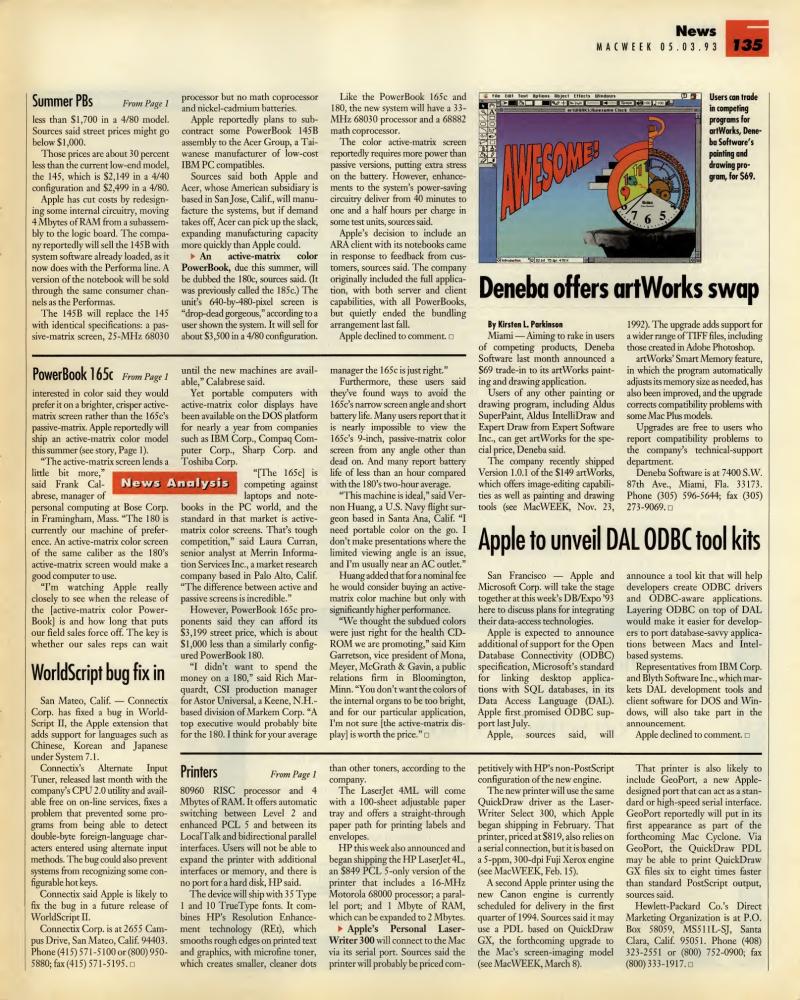 MacWEEKV07N18 — page 135