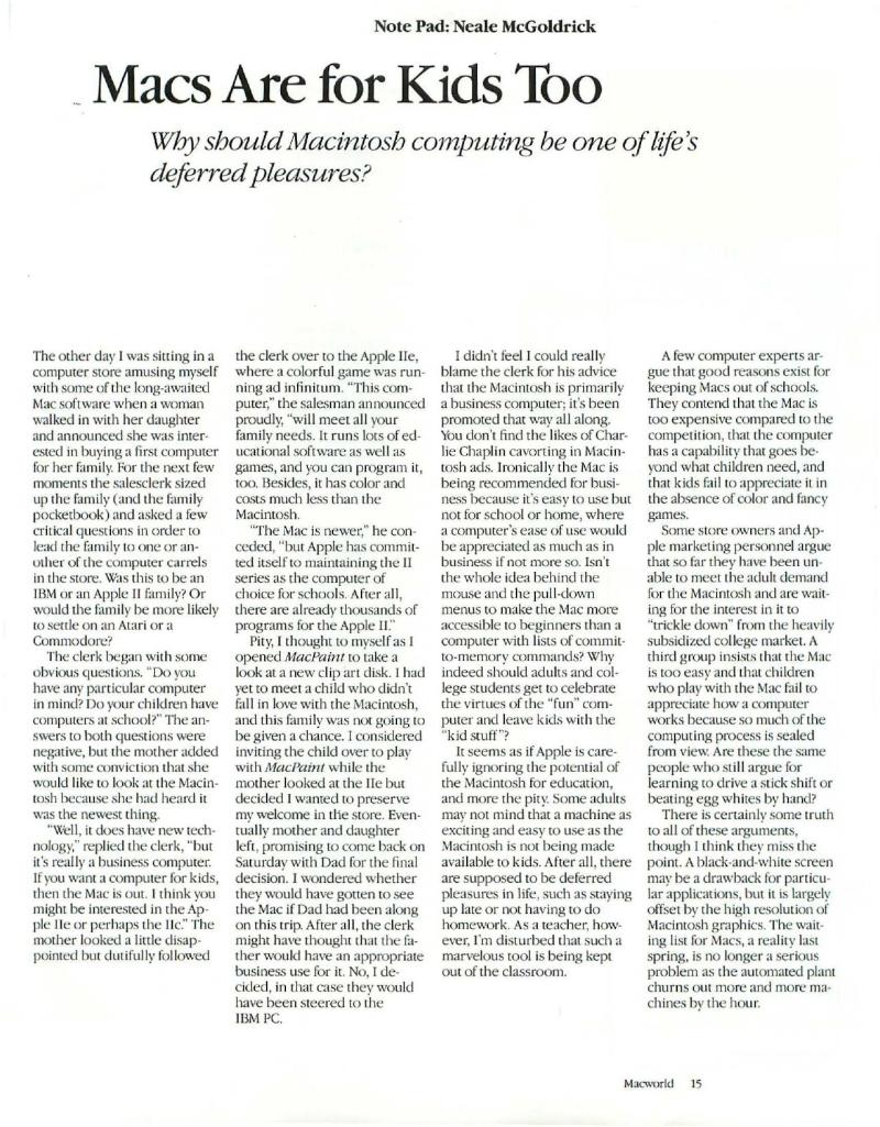 MacWorld 8503 March 1985 — page 17