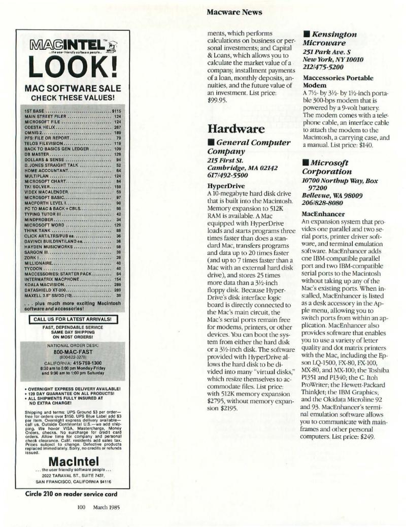 MacWorld 8503 March 1985 — page 106