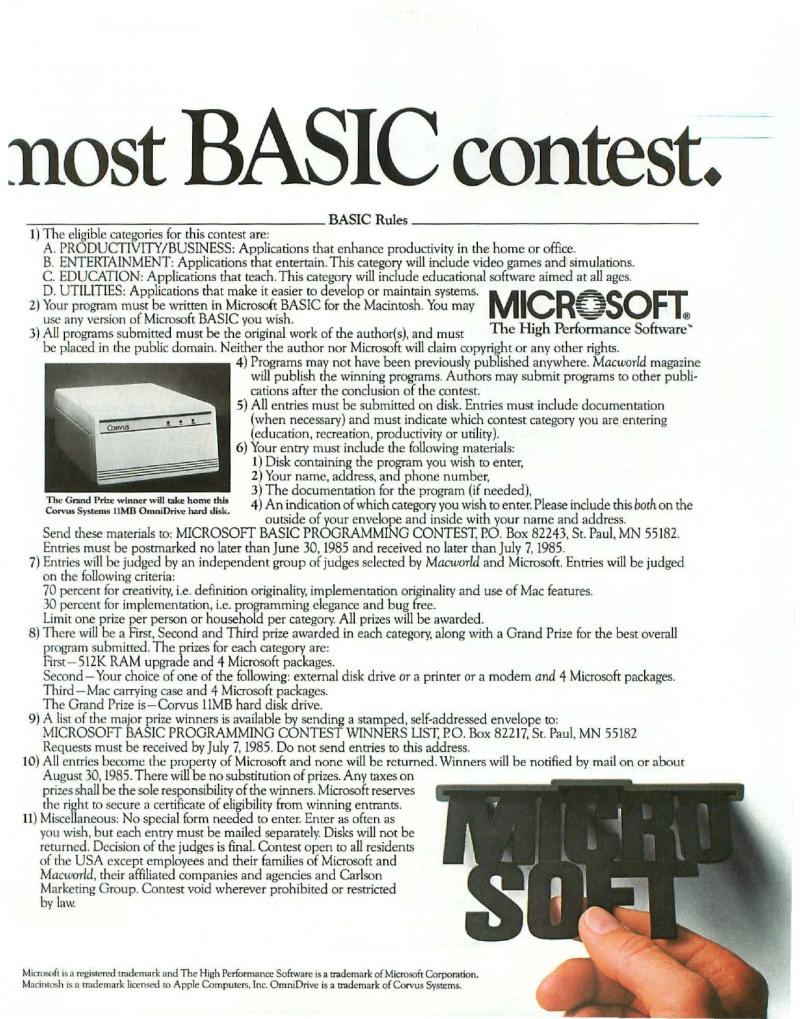 MacWorld 8504 April 1985 — page 13
