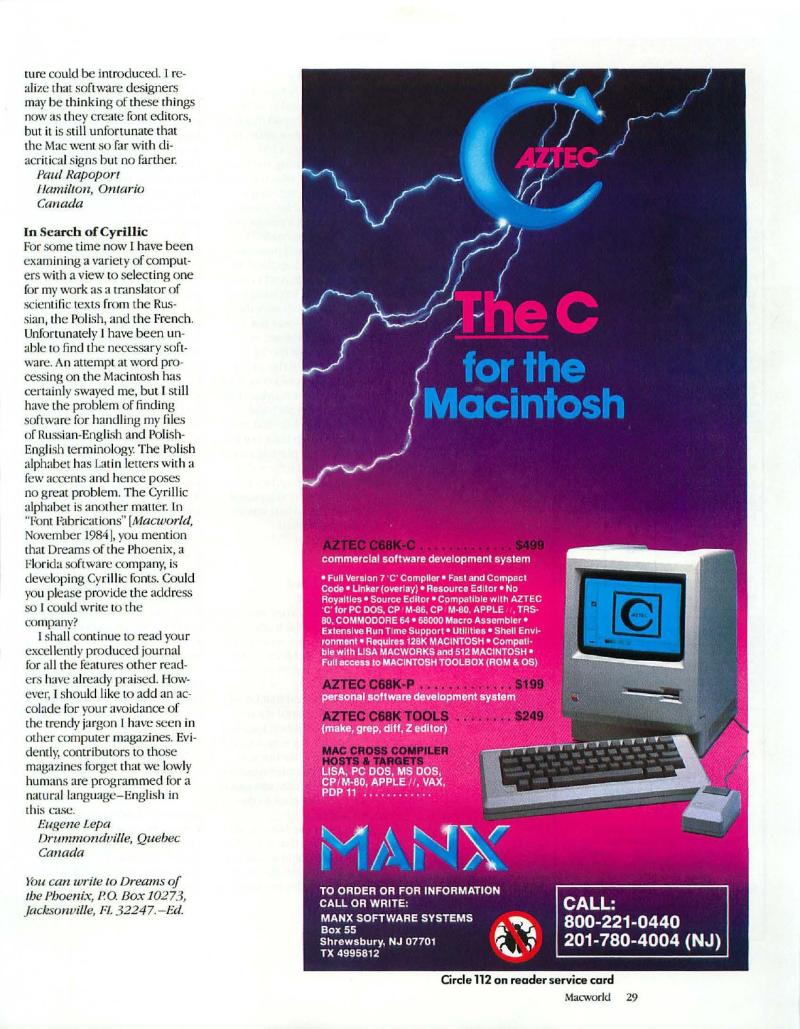 MacWorld 8504 April 1985 — page 31
