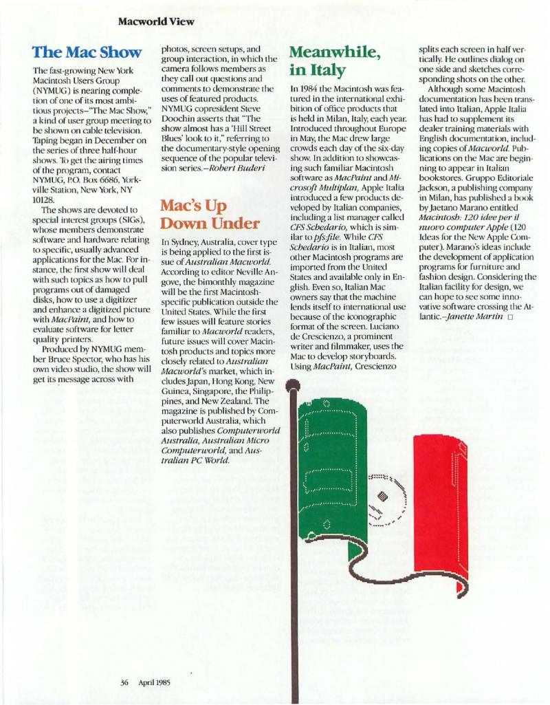 MacWorld 8504 April 1985 — page 40