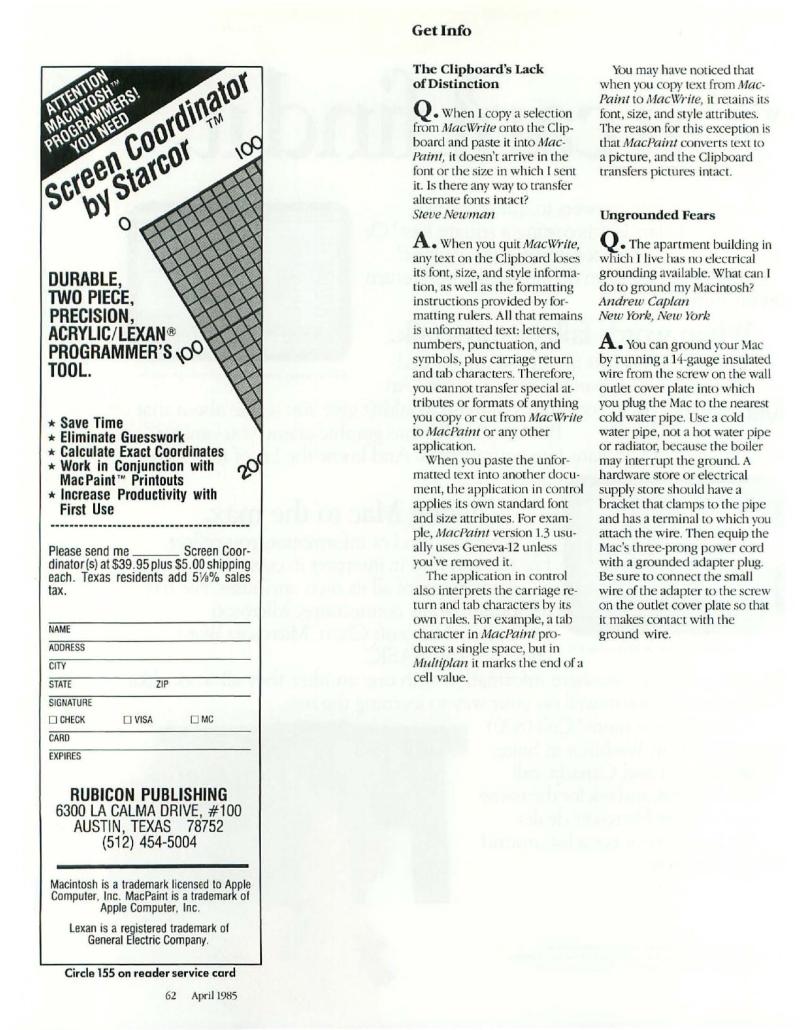 MacWorld 8504 April 1985 — page 66