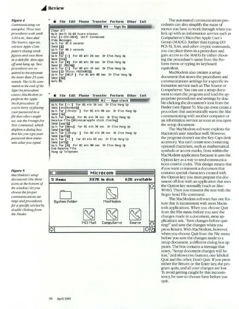 MacWorld 8504 April 1985 — page 100