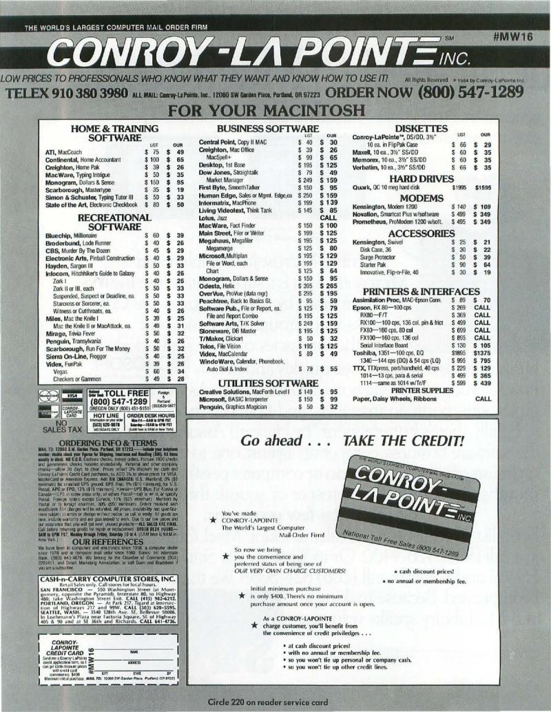 MacWorld 8504 April 1985 — page 104