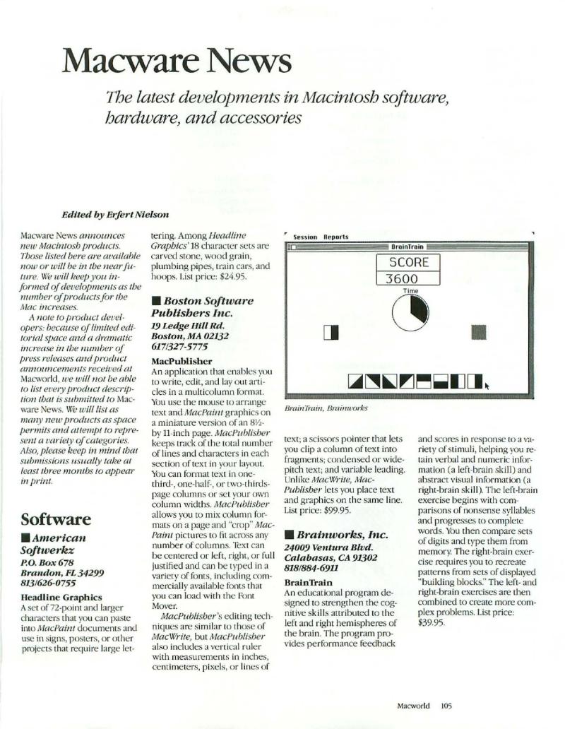 MacWorld 8504 April 1985 — page 107