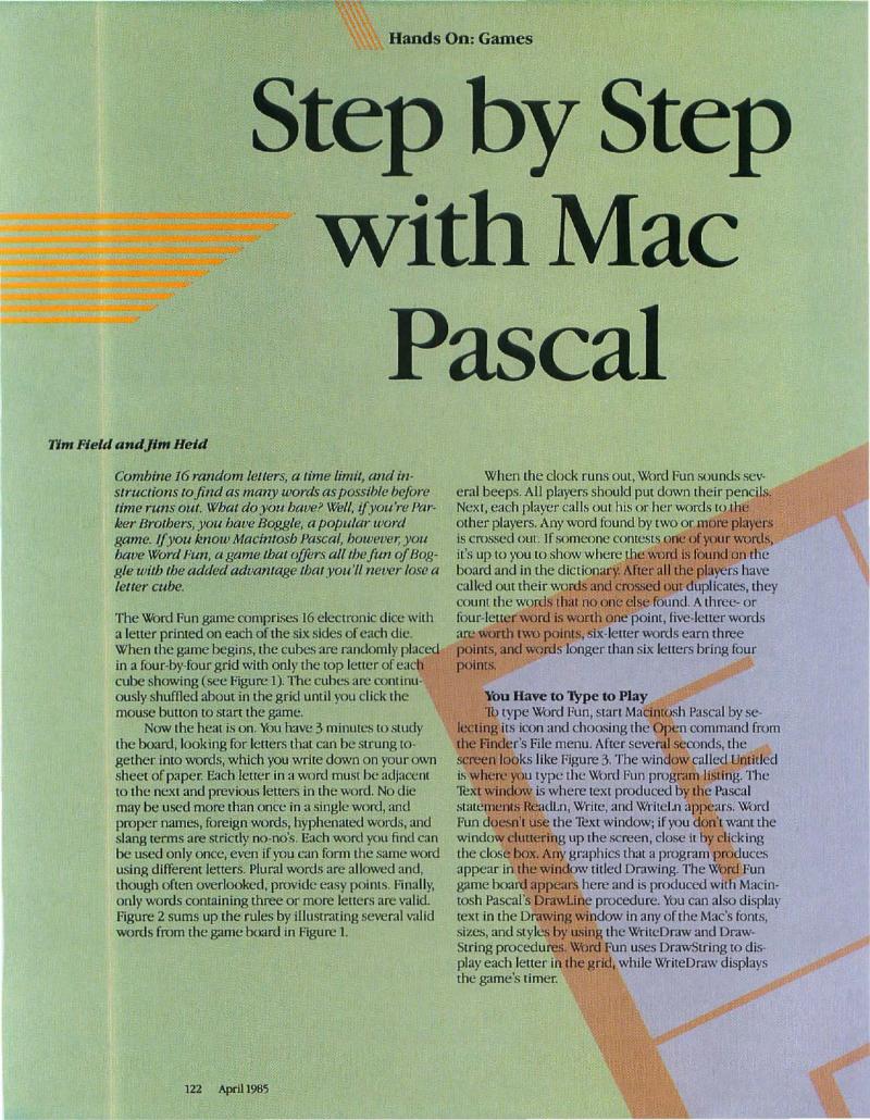 MacWorld 8504 April 1985 — page 124