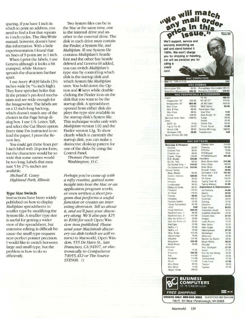 MacWorld 8504 April 1985 — page 141